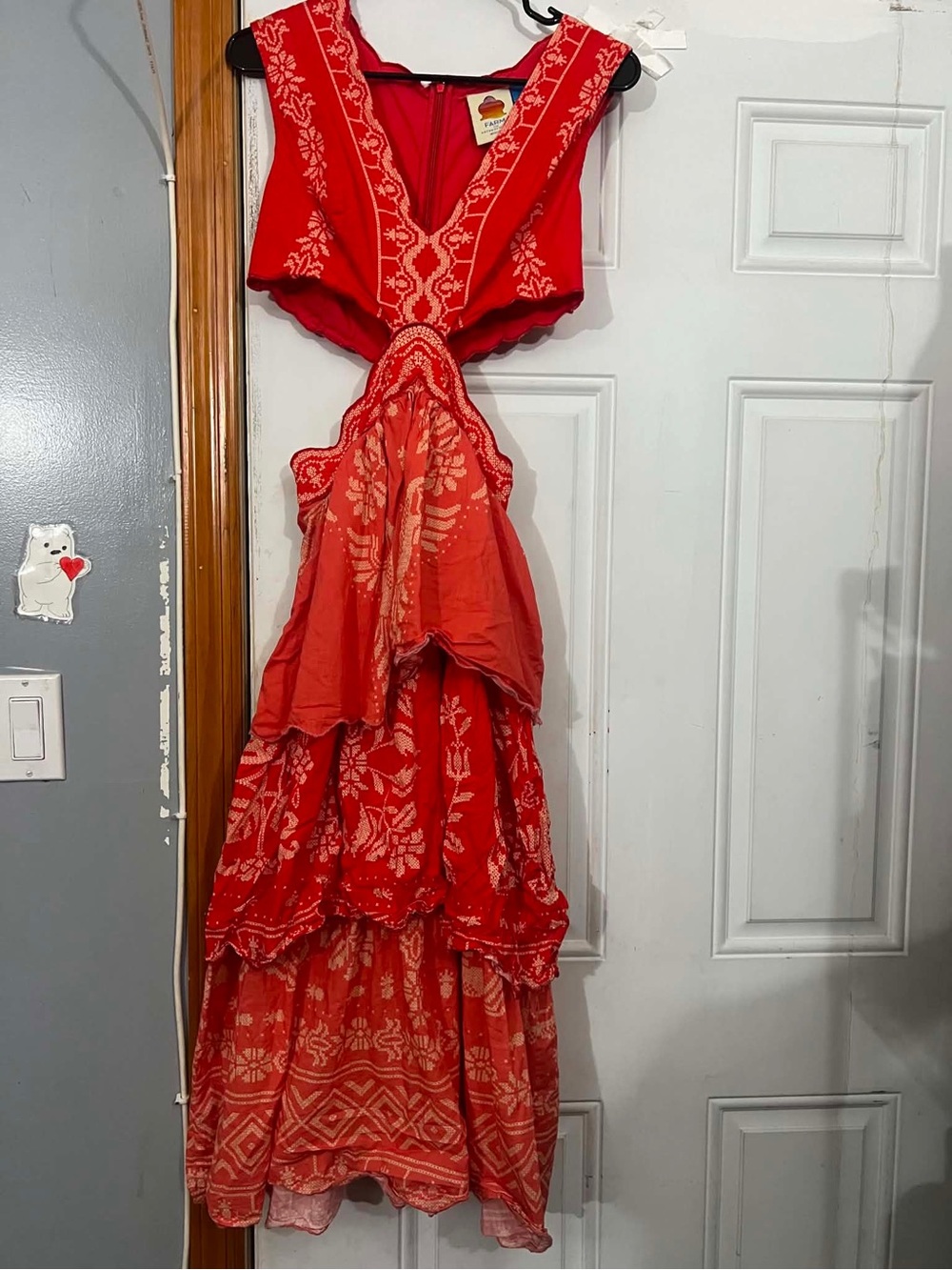 Farm Rio x Anthropologie Embroidered Backless Tiered Maxi Bohemian Dress Size XS